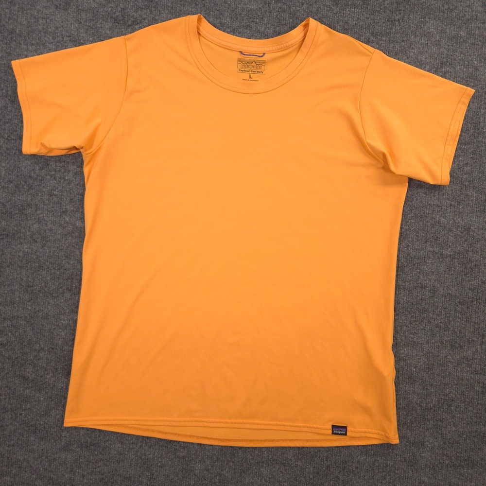 Patagonia Capilene Cool Daily T Shirt Womens L Orange Performance Short Sleeve